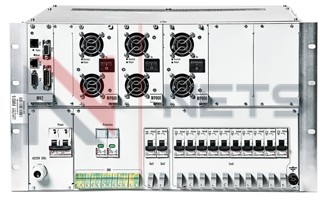 Каркас 19" стоечный 6U, с установкой до 5-ти модулей МП800, 48В