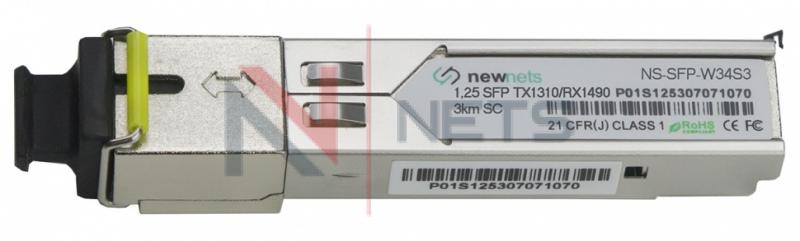 Оптический трансивер NS-SFP-1.25G-W34S3, 1.25G Tx/Rx: 1310/1490nm 3km SC