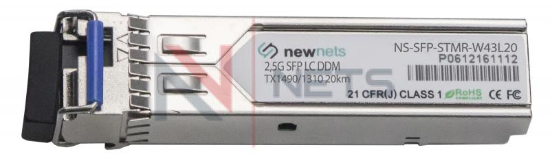 SFP модуль STM-1/STM-4/STM-16 (20km), simplex LC connector, TX1490/RX1310 nm