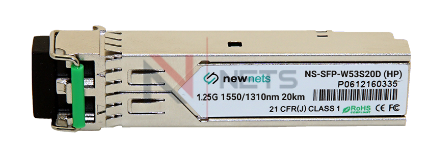 Модуль оптический NS-SFP-W53S20D, SFP 1.25G TX/RX: 1550/1310nm 20km SC DDM (HP)