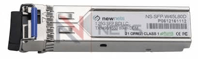 Оптический трансивер NS-SFP-1.25G-W45L80D, 1.25G Tx/Rx: 1490/1550nm 80km LC, DDM